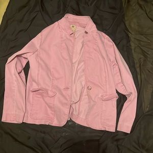 Jean jacket, thick material, but up with pockets